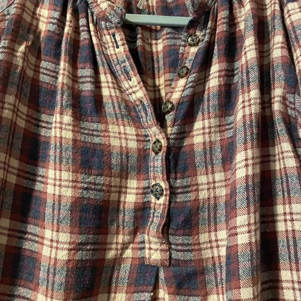 Free People Northern Bound Plaid Blouse - Picture 5 of 7